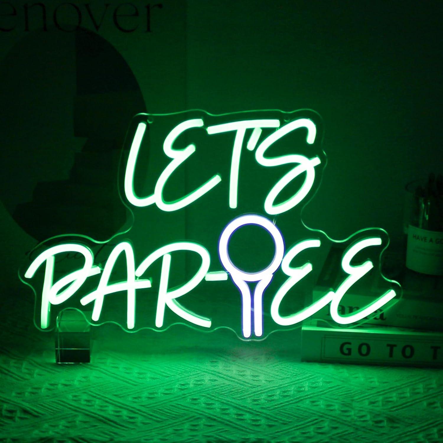 Led Lighting Wall Decor - ป้ายไฟนีออนรูปลูกกอล์ฟแบบ USB ปรับความสว่างได้ สำหรับตกแต่งคลับกอล์ฟ ห้องนอน ห้องชาย