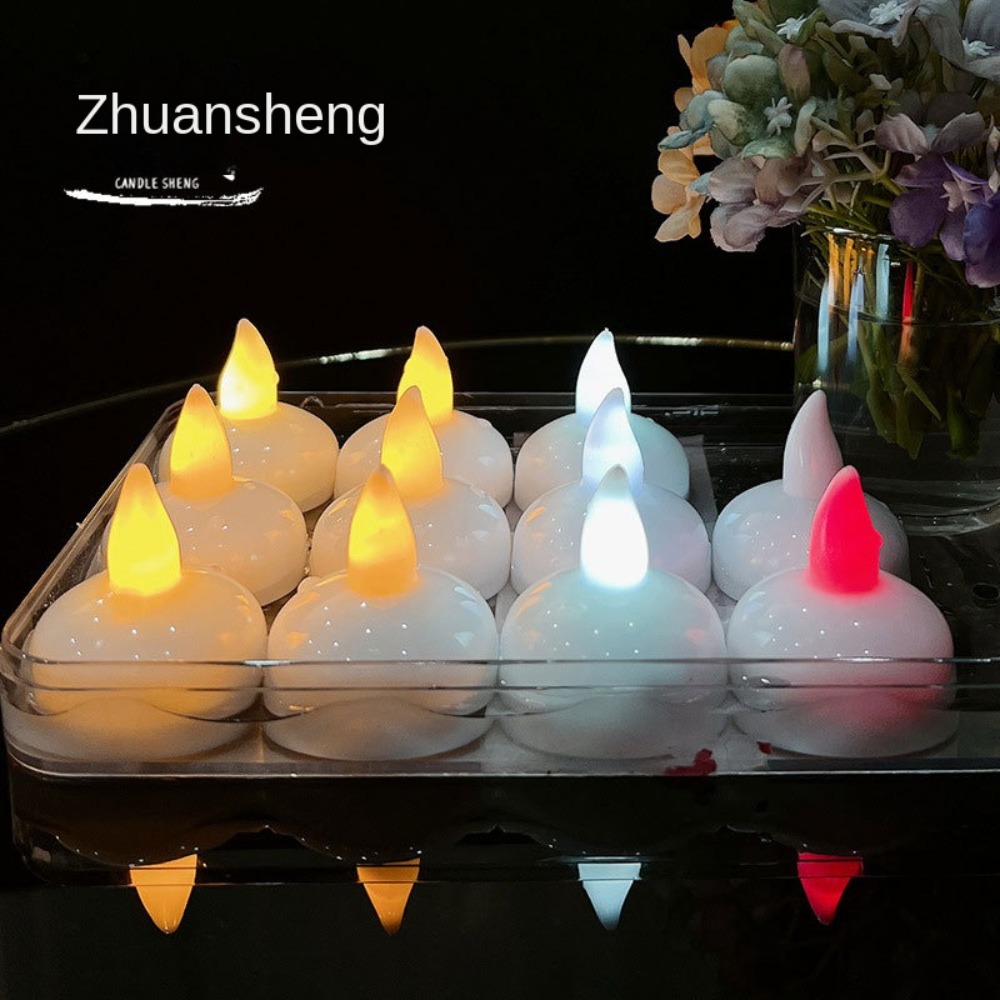 Lighting Decoration For Diwali - ไฟ LED ดีวาลีแบบลอยน้ำ 5 ชิ้น โคมไฟเทียนไฟฟ้าเรืองแสง