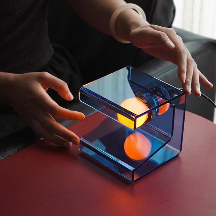 Ambient Lighting Decor For Room - โคมไฟตั้งโต๊ะอะคริลิคทรงลูกบาศก์ทันสมัย ไฟ LED สร้างบรรยากาศข้างเตียง สำหรับห้องนอน ห้องนั่งเล่น