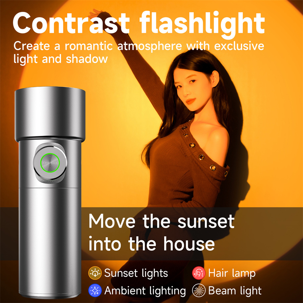 Sunset Lamp Projection - ไฟฉายถ่ายภาพแบบใหม่ 4 สี RGB LED ไฟวิดีโอ