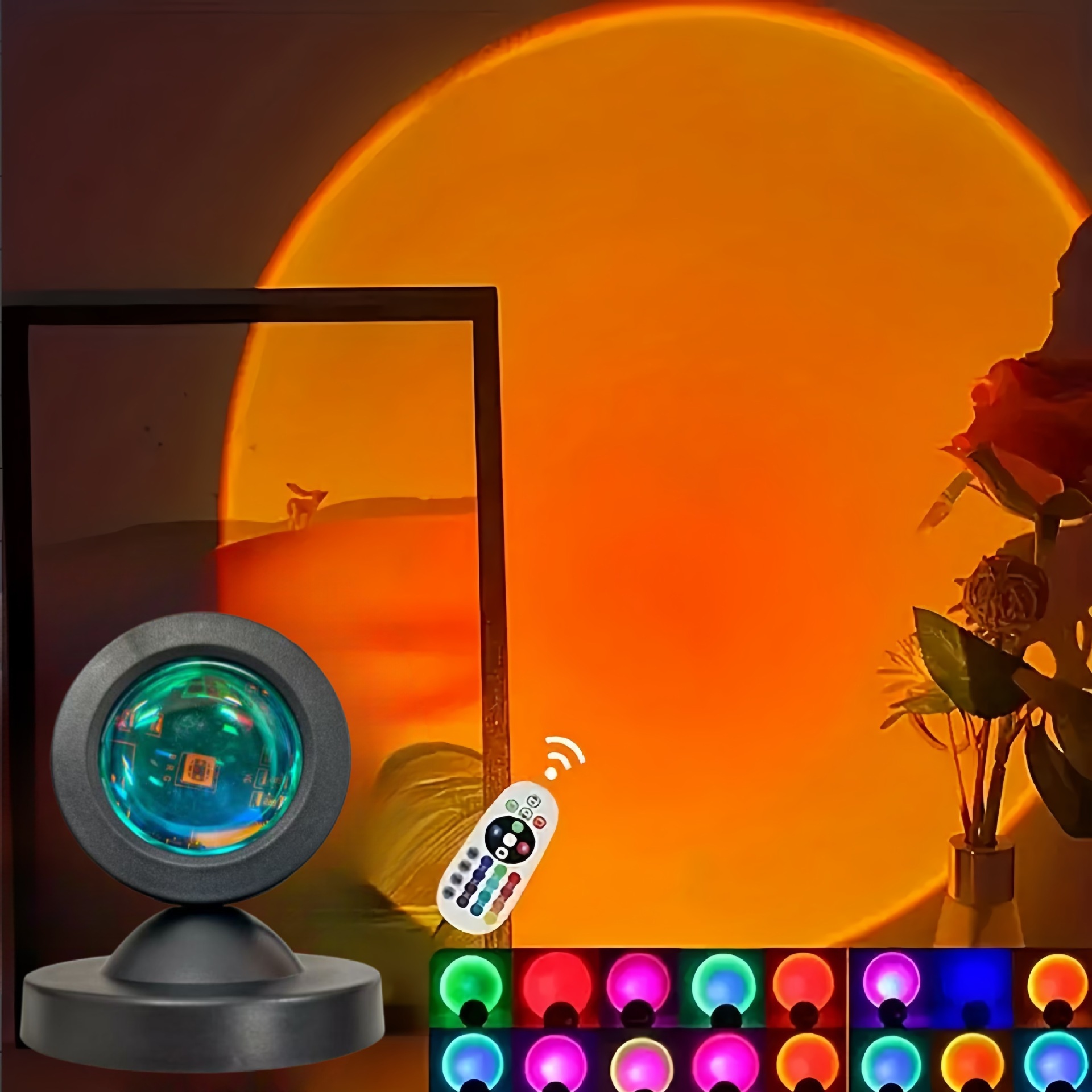 Sunset Lamp Projection - ไฟฉายโปรเจคเตอร์พระอาทิตย์ตกสีสันสดใส 1 ชิ้น - สเปกตรัม 16