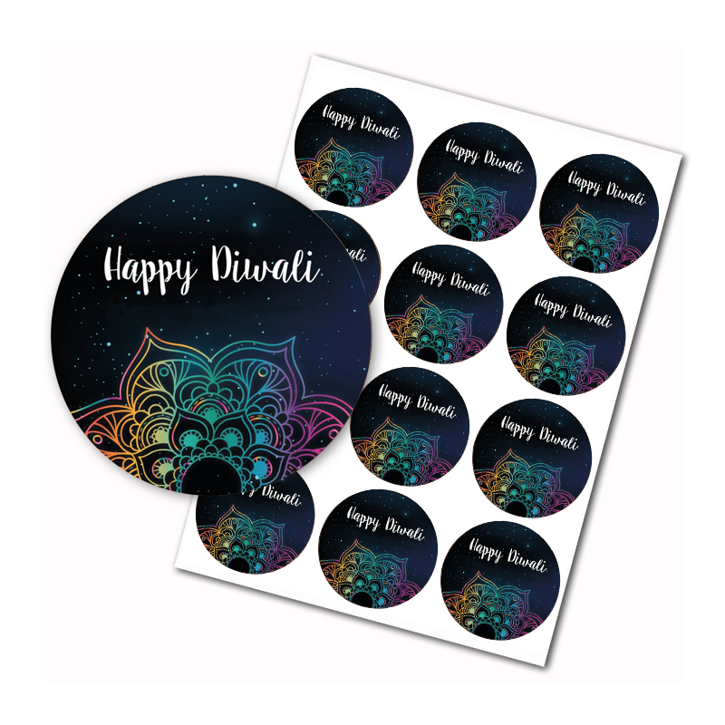 Lighting Decoration For Diwali - สติกเกอร์ Diwali มีความสุขเทศกาลอินเดียของไฟตกแต่งงานปาร์ตี้