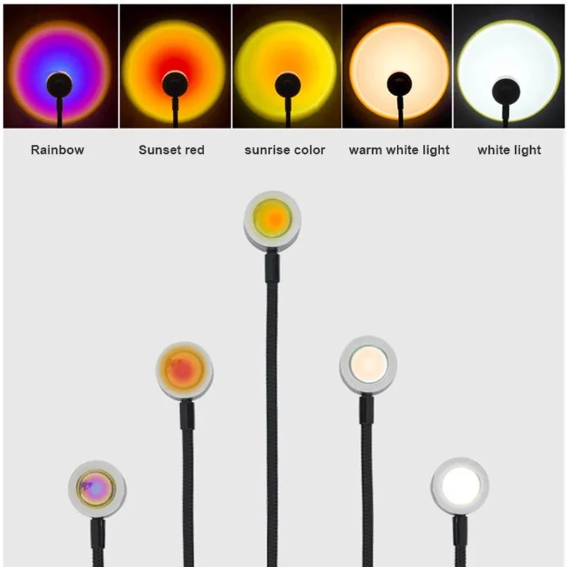 Sunset Lamp Projection - โคมไฟ USB Sunset Rainbow บรรยากาศ Night