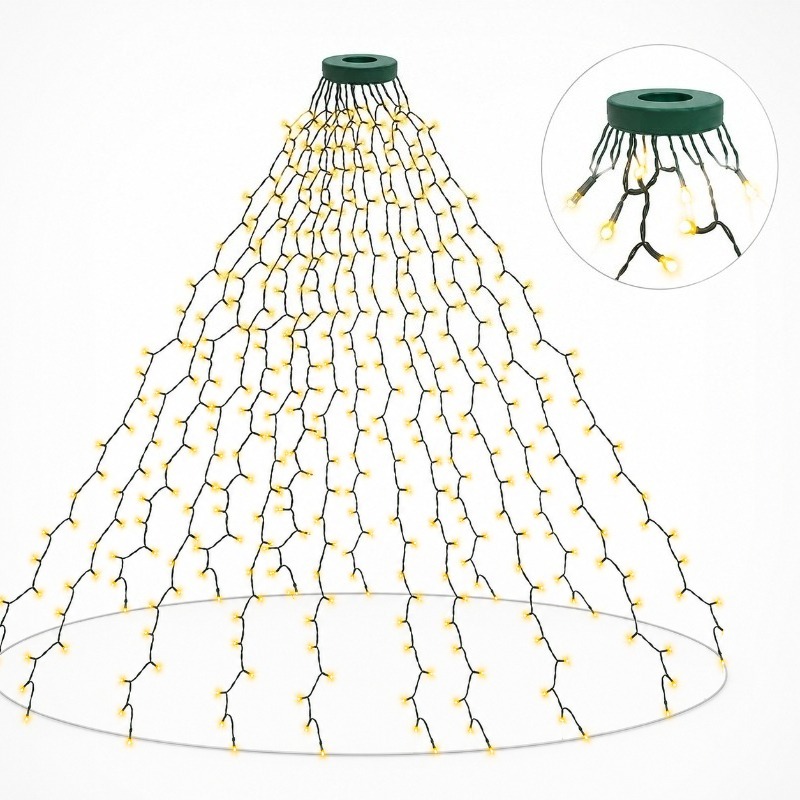 Lighting Tree Decor - ไฟสาย LED USB กันน้ำ, 8 โหมดแสงสว่างสำหรับตกแต่งต้นคริสต์มาส