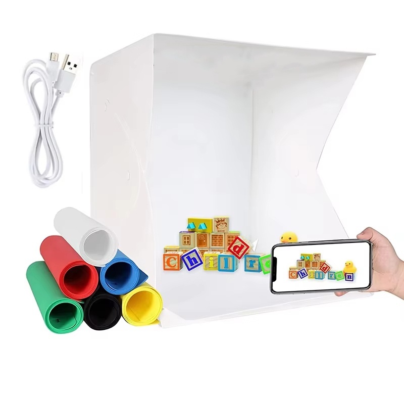 Lighting Gallery - กล่องไฟพับได้แบบพกพาสำหรับถ่ายภาพ LED พร้อมชุดไฟสตูดิโอ LED Softbox 6