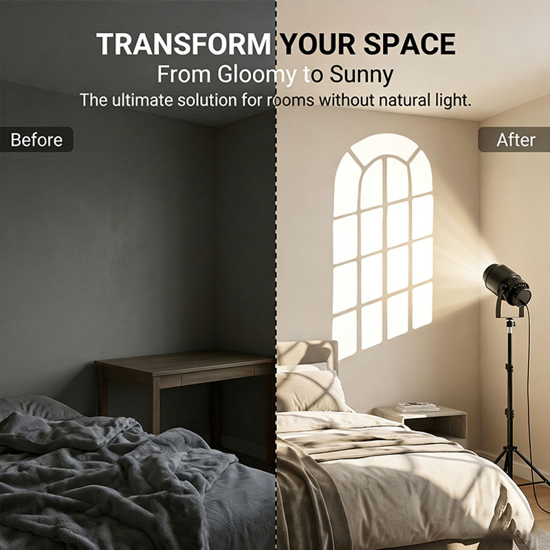 Sunset Lamp Projection - โคมไฟฉายภาพเสมือนจริง 15W ไฟ LED สำหรับถ่ายภาพ สร้างเงา