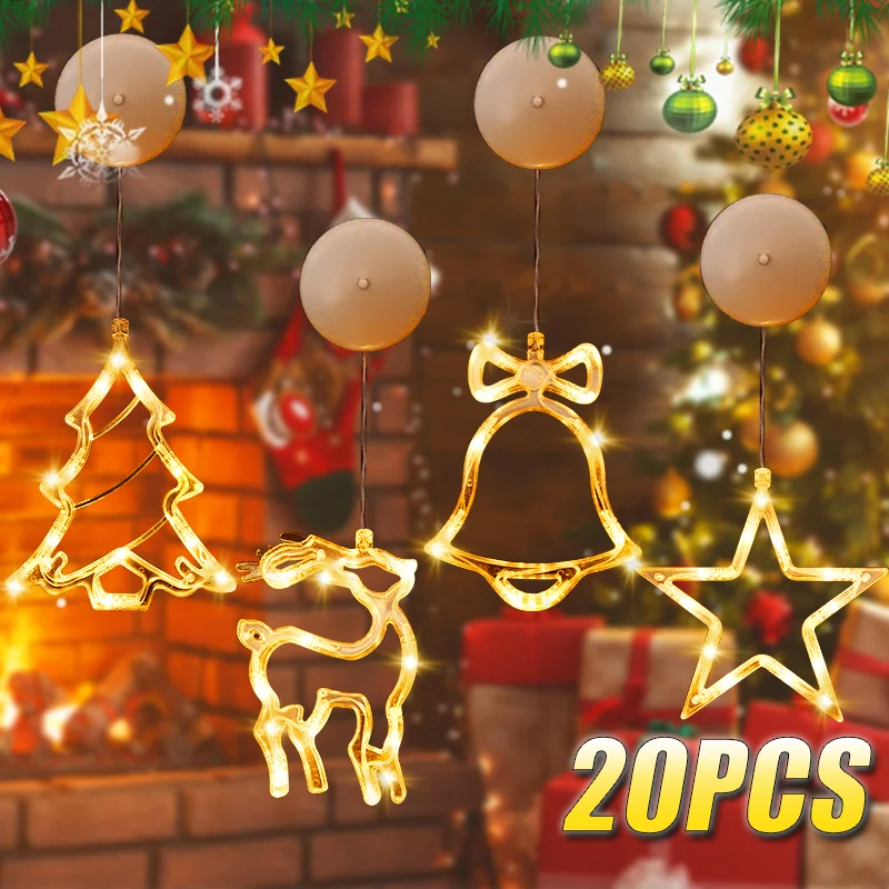 Lighting Tree Decor - 1-20PCS LED คริสต์มาสดูดถ้วยไฟ Fawn Bell Pine