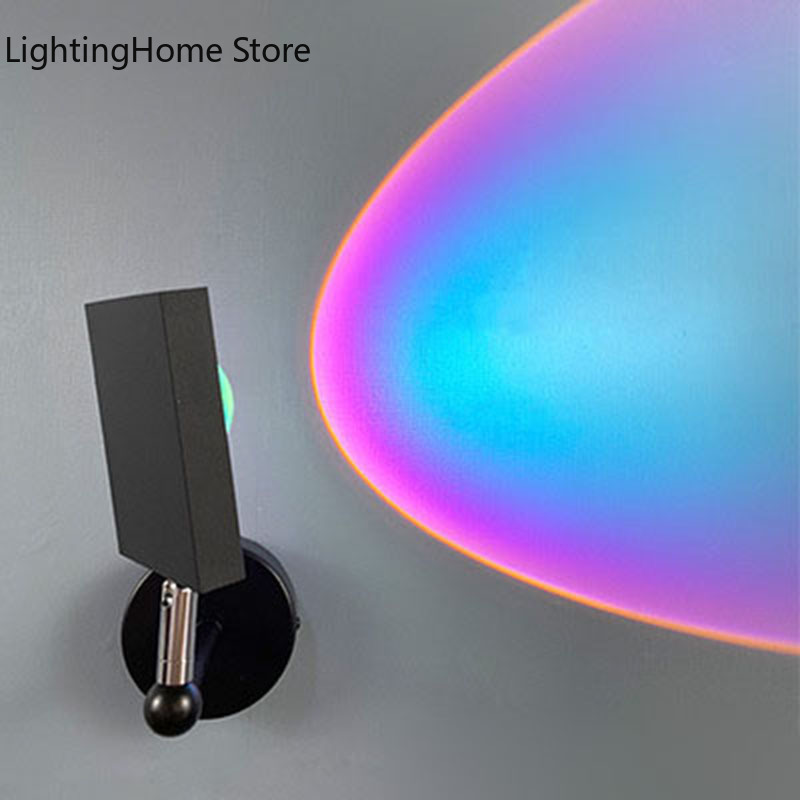 Sunset Lamp Projection - Sunset Rainbow ฉายโคมไฟสุทธิสีแดงตกแต่งบรรยากาศโคมไฟข้างเตียงนอน Sunset สีแดงโคมไฟ Drop