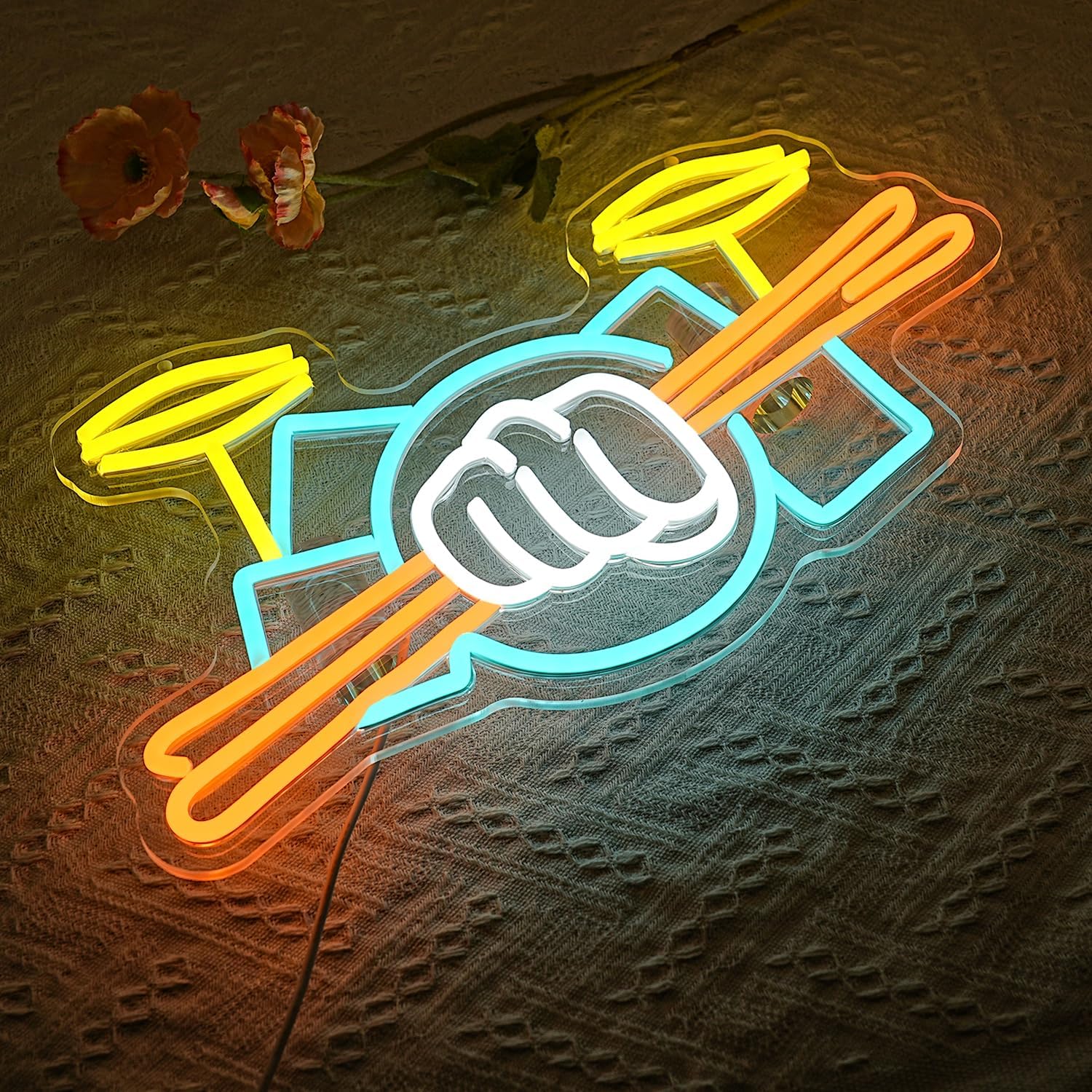 ป้ายไฟนีออนรูปชุดกลอง ใช้พลังง - Led Lighting Wall Decor บทวิจารณ์และราคา
