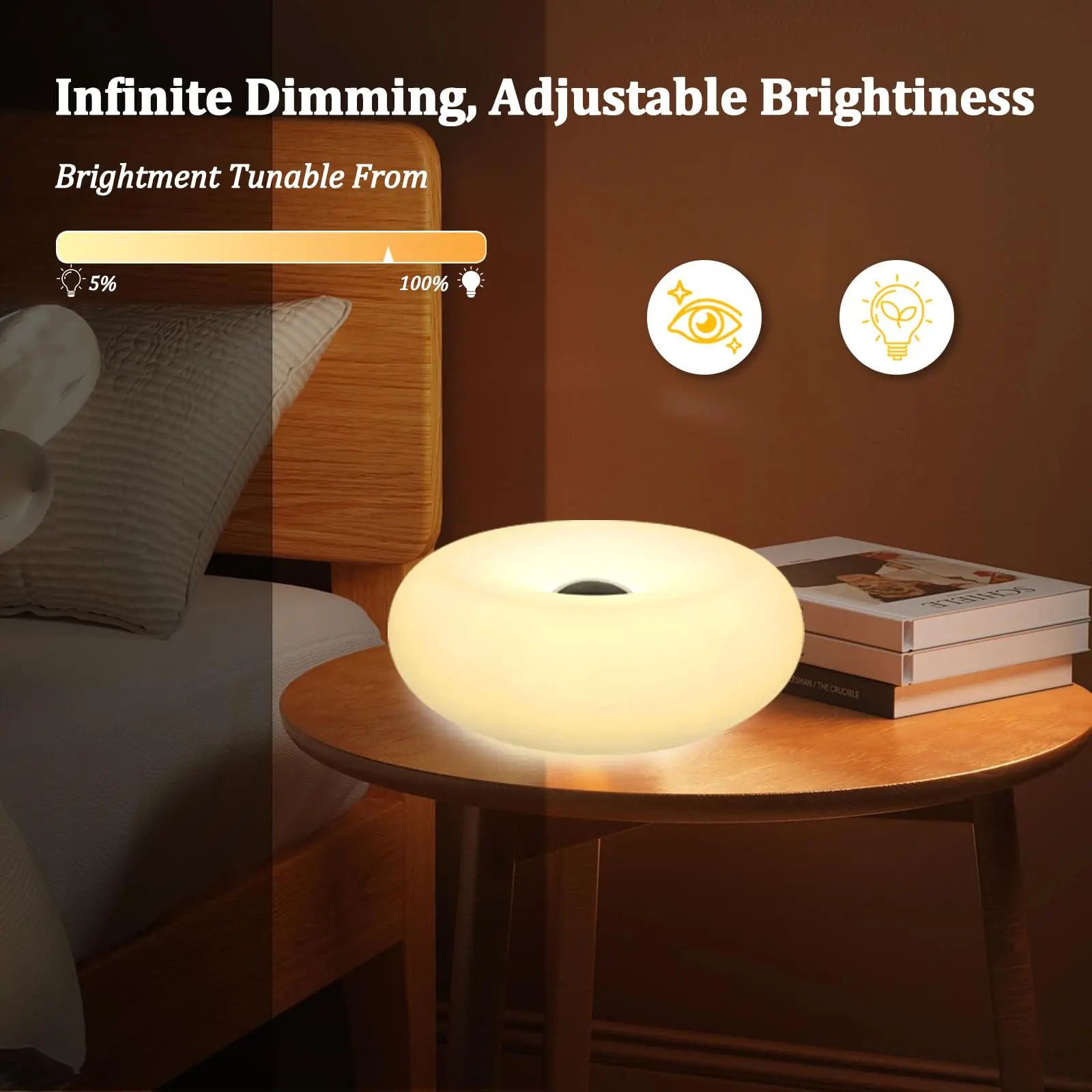 โคมไฟโดนัท RGB, โคมไฟตั้งโต๊ะแ - Ambient Lighting Decor For Room บทวิจารณ์และราคา