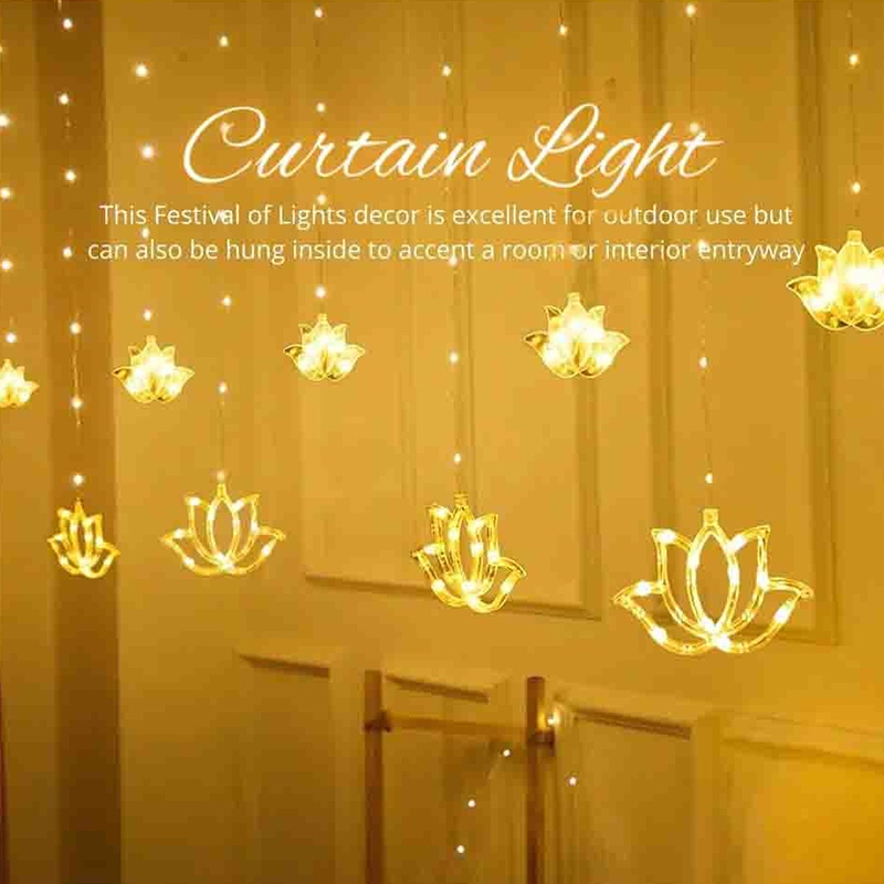 ไฟประดับม่านรูปดอกบัว 4 เมตร 8 - Lighting Decoration For Diwali บทวิจารณ์และราคา