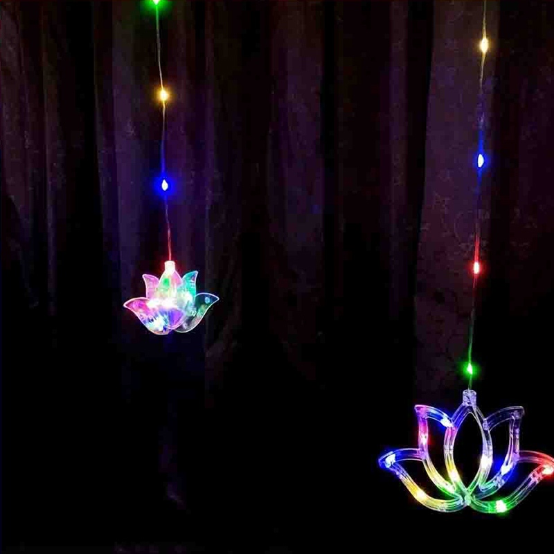 ไฟประดับม่านรูปดอกบัว 4 เมตร 8 - Lighting Decoration For Diwali บทวิจารณ์และราคา