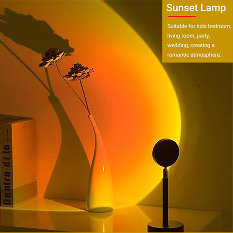 โคมไฟตั้งโต๊ะแบบชาร์จไฟผ่าน US - Sunset Lamp Projection บทวิจารณ์และราคา