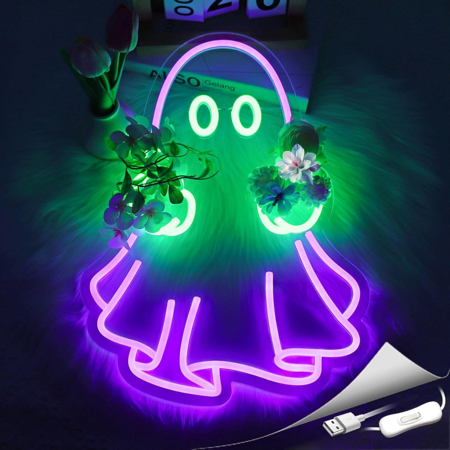 ป้ายไฟนีออนรูปผี ใช้พลังงานจาก - Led Lighting Wall Decor บทวิจารณ์และราคา