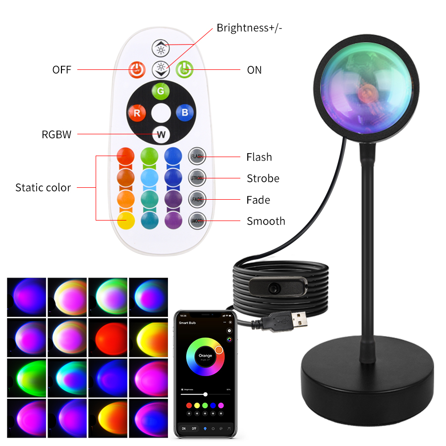 สมาร์ทโคมไฟพระอาทิตย์ตก Tuya L - Sunset Lamp Projection บทวิจารณ์และราคา