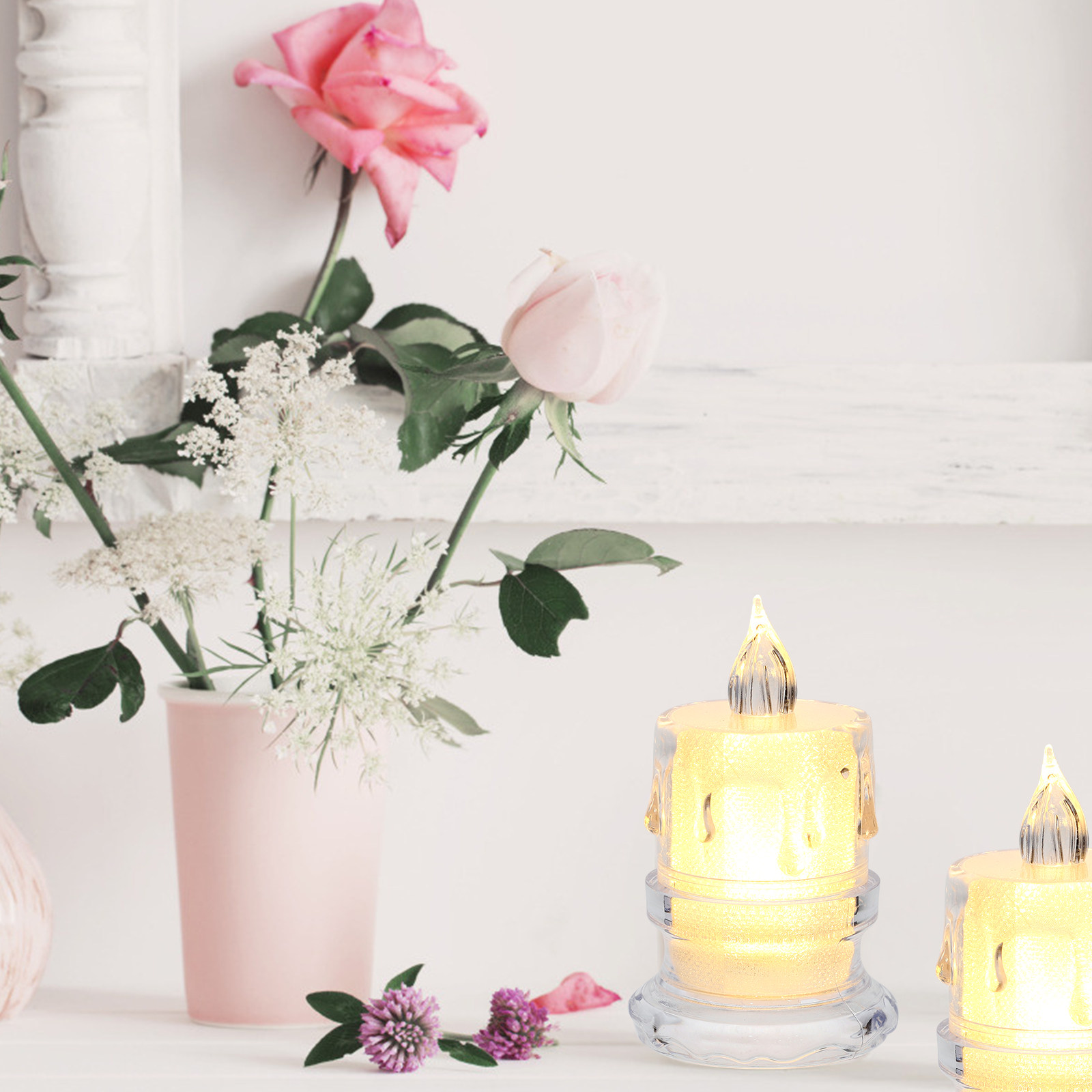 โคมไฟ LED แบบไร้เปลวไฟ 12 ชิ้น - Lighting Decor Photos บทวิจารณ์และราคา