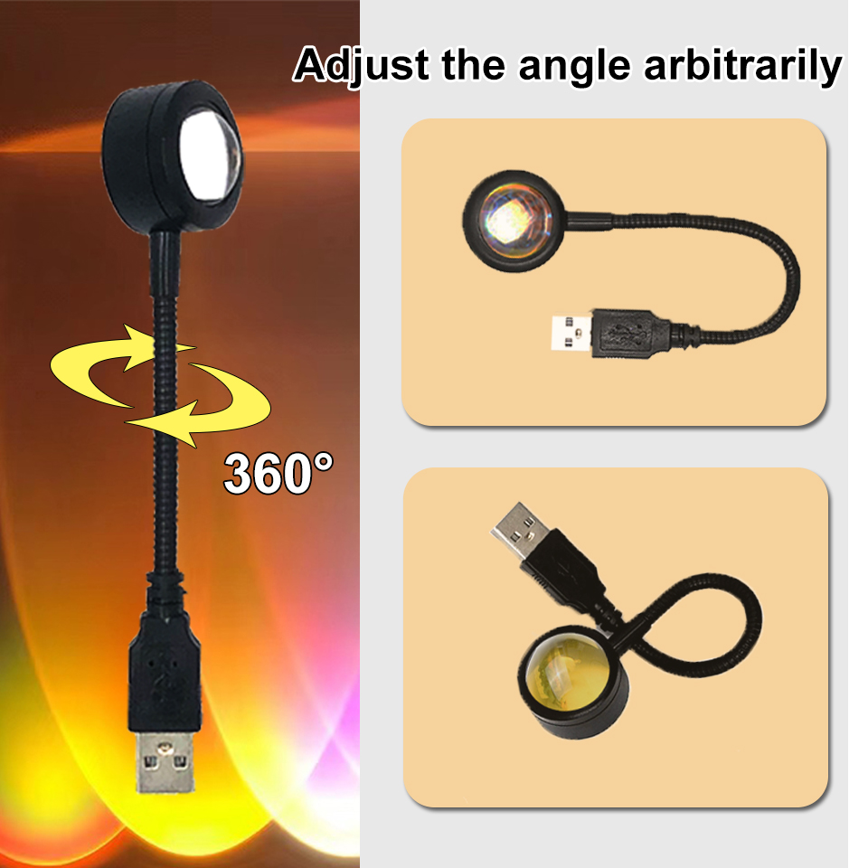 1x USB Sunset โคมไฟ LED Rainbo - Sunset Lamp Projection บทวิจารณ์และราคา