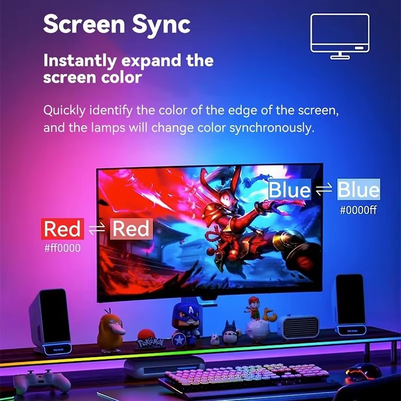ไฟ RGB สำหรับเล่นเกม แถบไฟ LED - Ambient Lighting Decor For Room บทวิจารณ์และราคา