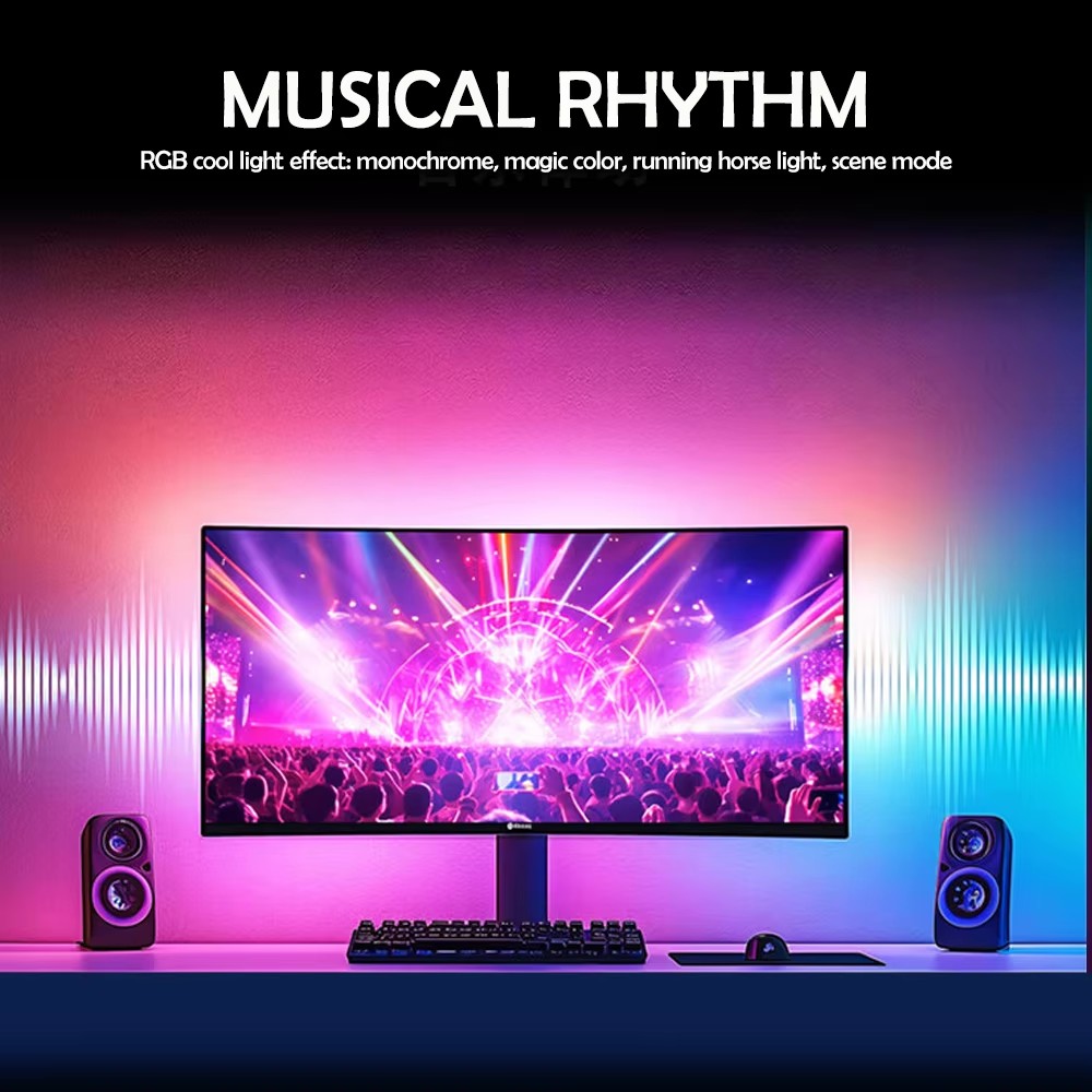 ไฟ RGB สำหรับเล่นเกม แถบไฟ LED - Ambient Lighting Decor For Room บทวิจารณ์และราคา