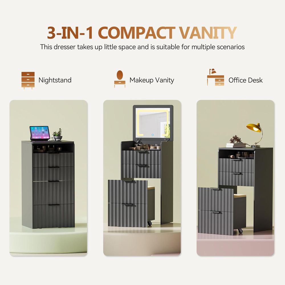 โต๊ะเครื่องแป้งสีเทา 3-in-1 พร - Furniture Lighting & Decor Magazine บทวิจารณ์และราคา