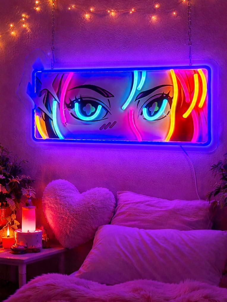 ป้ายไฟนีออนรูปดวงตาสีสันสดใส ไ - Led Lighting Wall Decor บทวิจารณ์และราคา