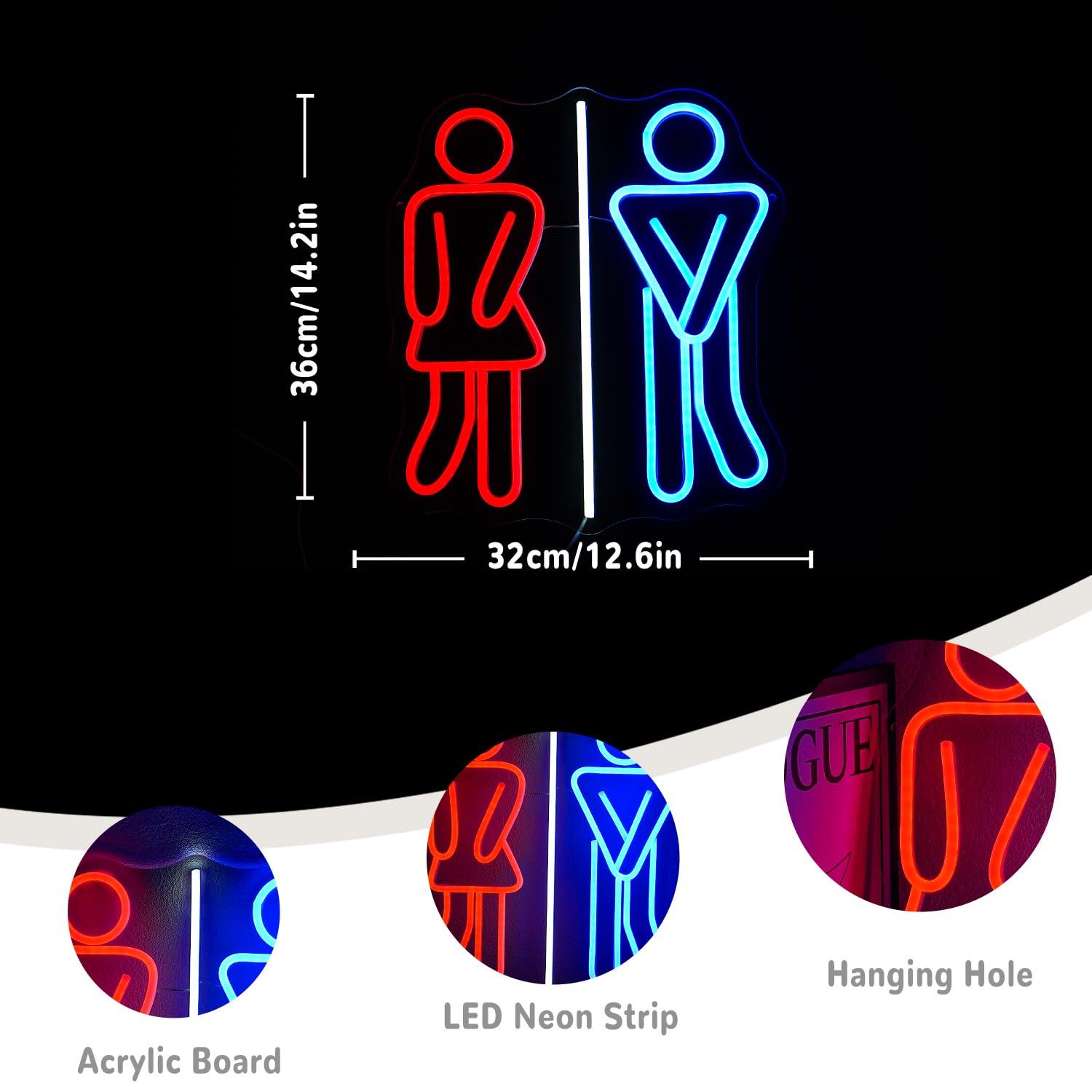 ป้ายไฟนีออนห้องน้ำ ไฟ LED ปรับ - Led Lighting Wall Decor บทวิจารณ์และราคา