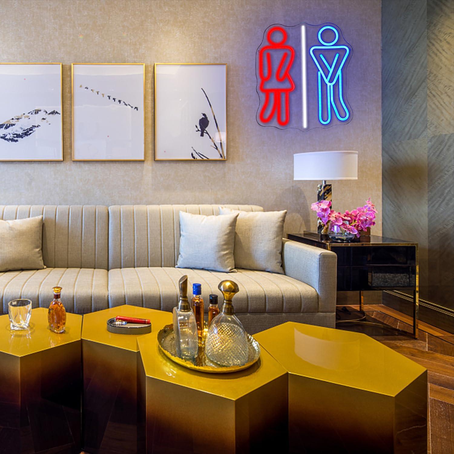 ป้ายไฟนีออนห้องน้ำ ไฟ LED ปรับ - Led Lighting Wall Decor บทวิจารณ์และราคา