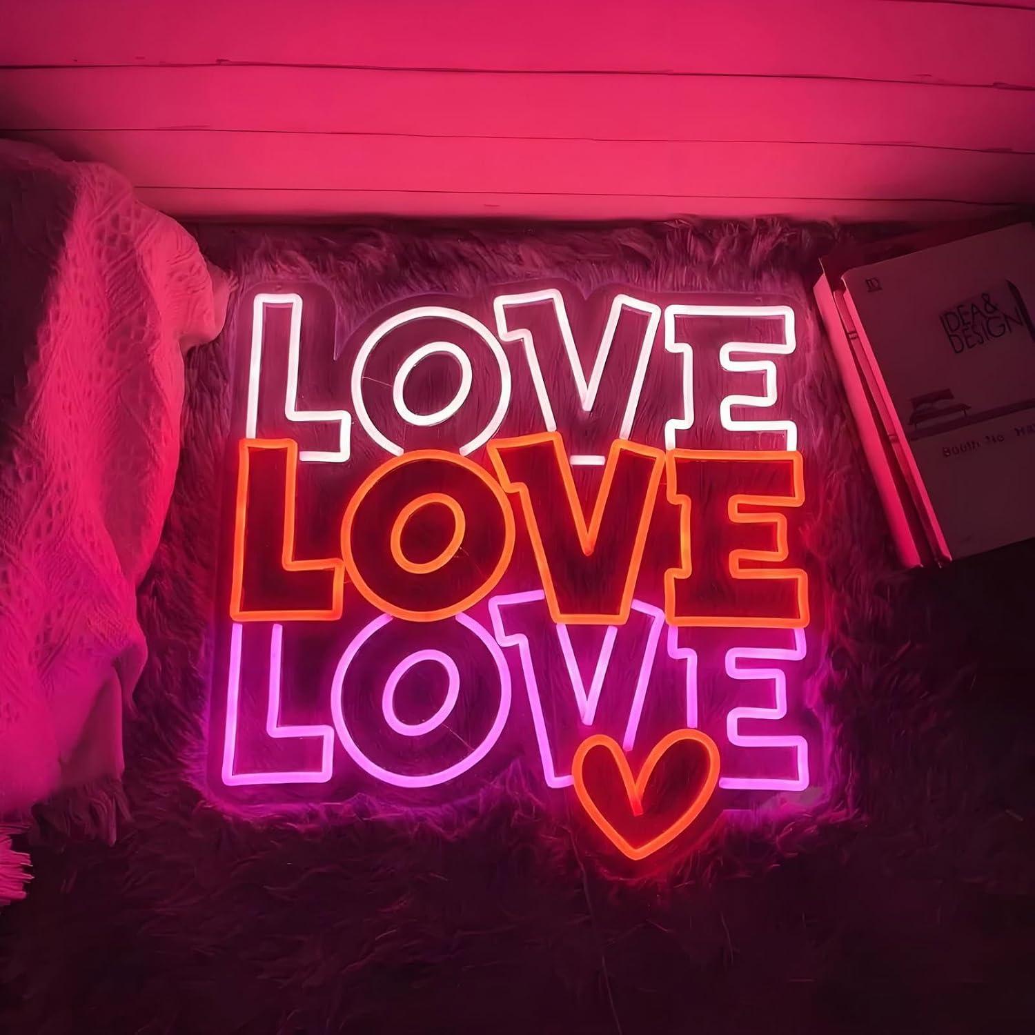 ป้ายไฟนีออนรูปหัวใจ ไฟ LED ปรั - Led Lighting Wall Decor บทวิจารณ์และราคา