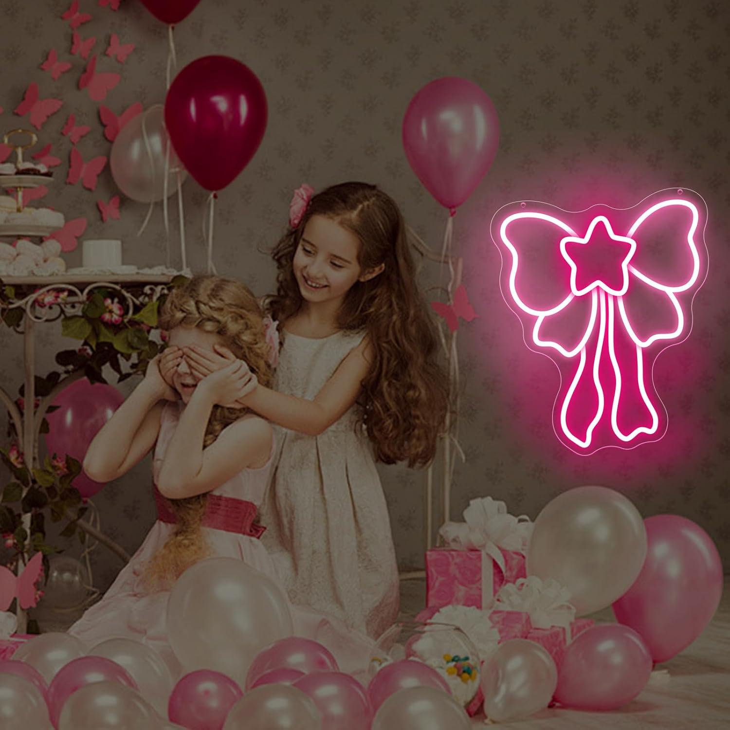 ป้ายไฟนีออนรูปโบว์ ไฟ LED ปรับ - Led Lighting Wall Decor บทวิจารณ์และราคา