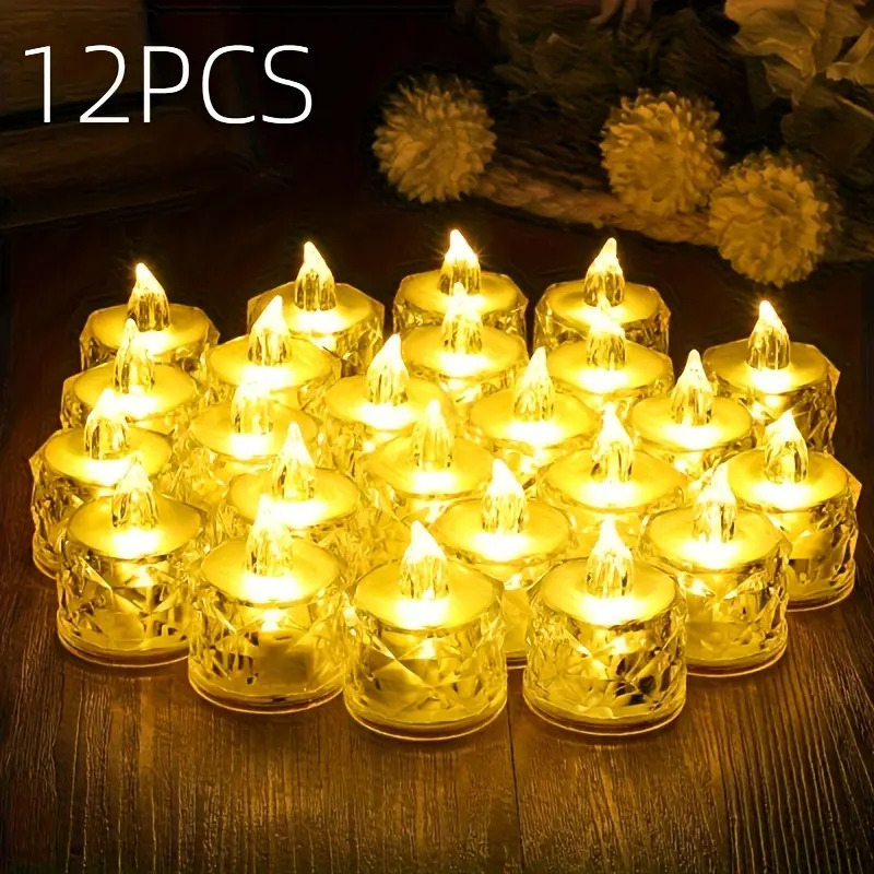 12 แพ็คเทียน LED ไร้เปลวไฟสำหร - Decor Lighting Pack บทวิจารณ์และราคา