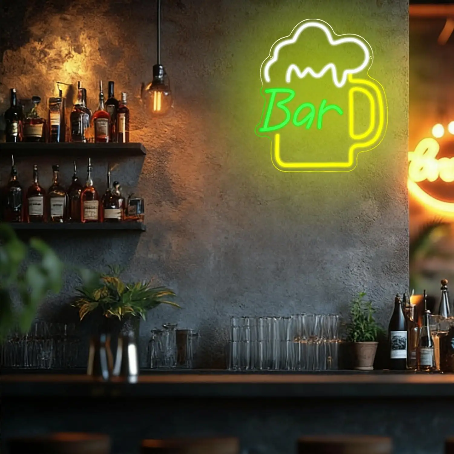 ป้ายไฟนีออนร้านเบียร์ ไฟ LED ป - Led Lighting Wall Decor บทวิจารณ์และราคา