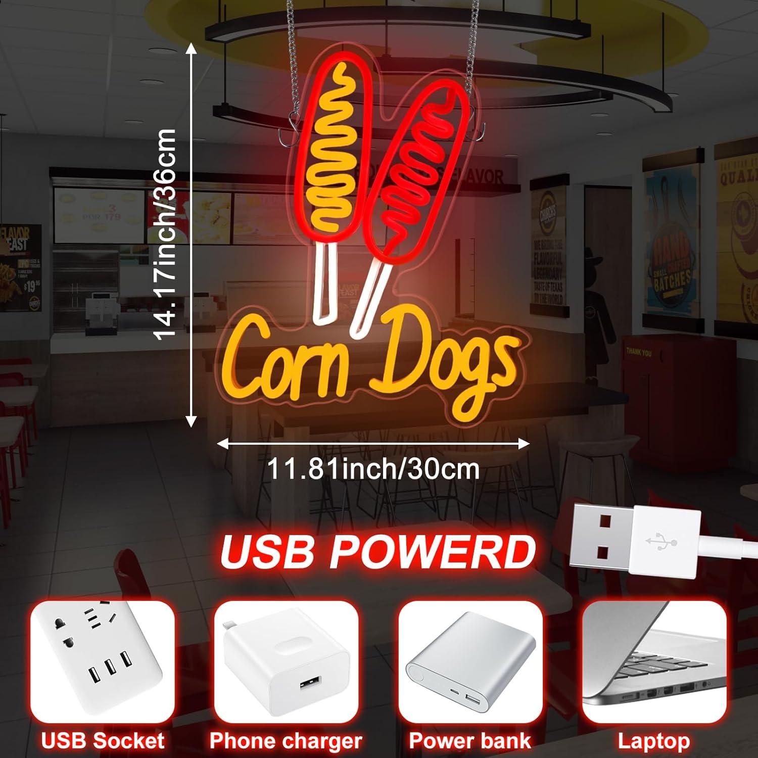 ป้ายไฟนีออนรูปคอร์นด็อก ไฟ LED - Led Lighting Wall Decor บทวิจารณ์และราคา
