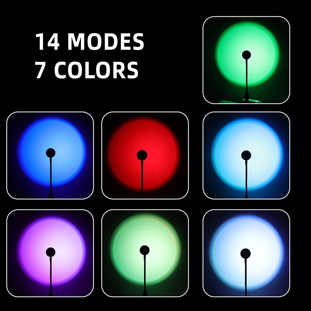LED Rainbow Sunset โคมไฟบรรยาก - Sunset Lamp Projection บทวิจารณ์และราคา